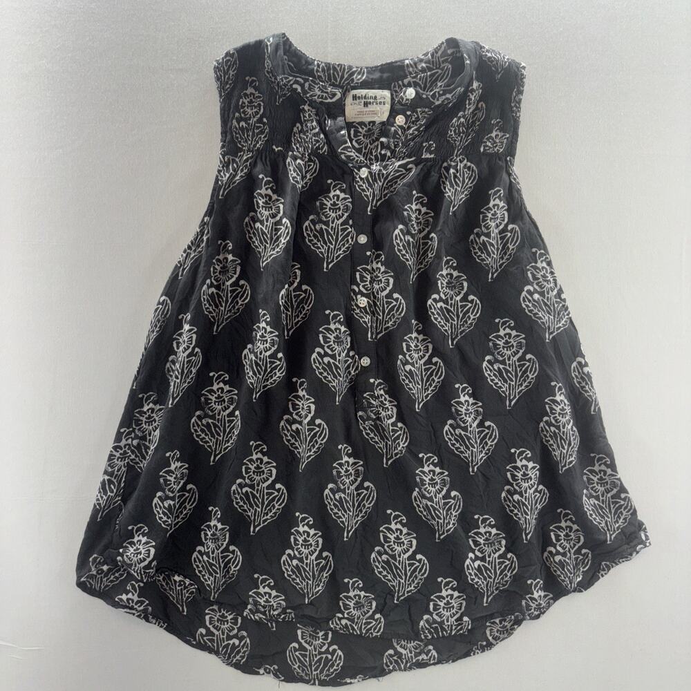 Helding Horses Print Womens Western Equestrian Button Down‎ Blouse Size Small